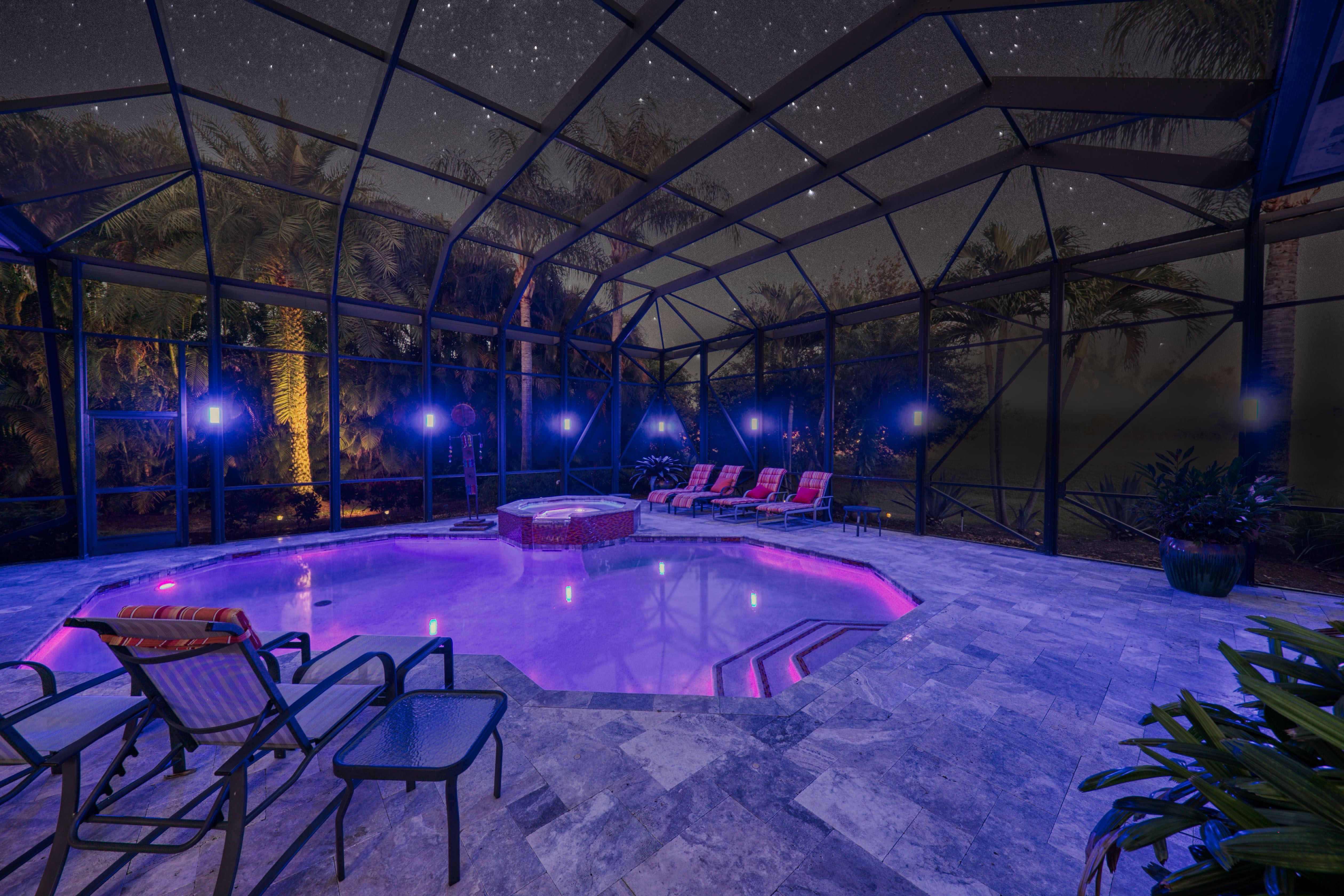 image of a pool with lighting